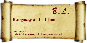 Burgmayer Liliom névjegykártya